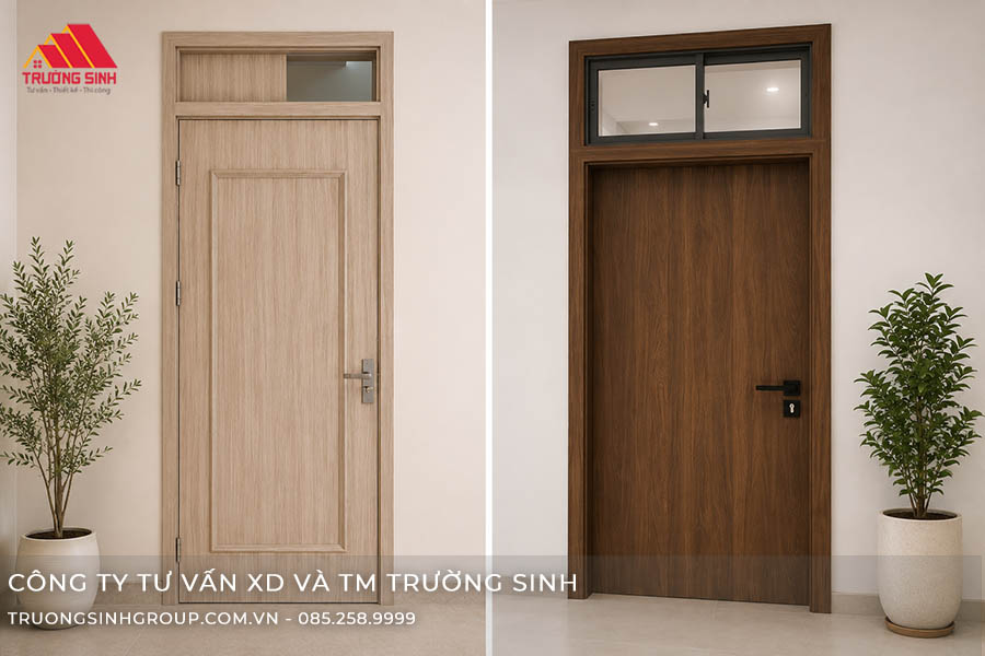 Cửa Composite có ô kính lùa